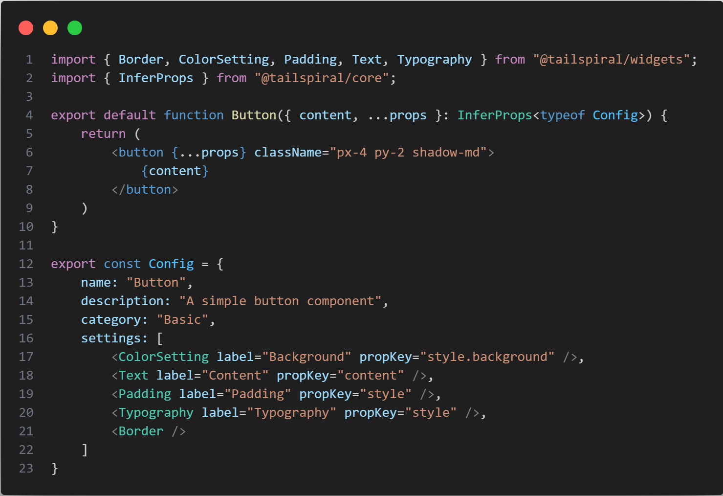 Image of the tailspiral code block